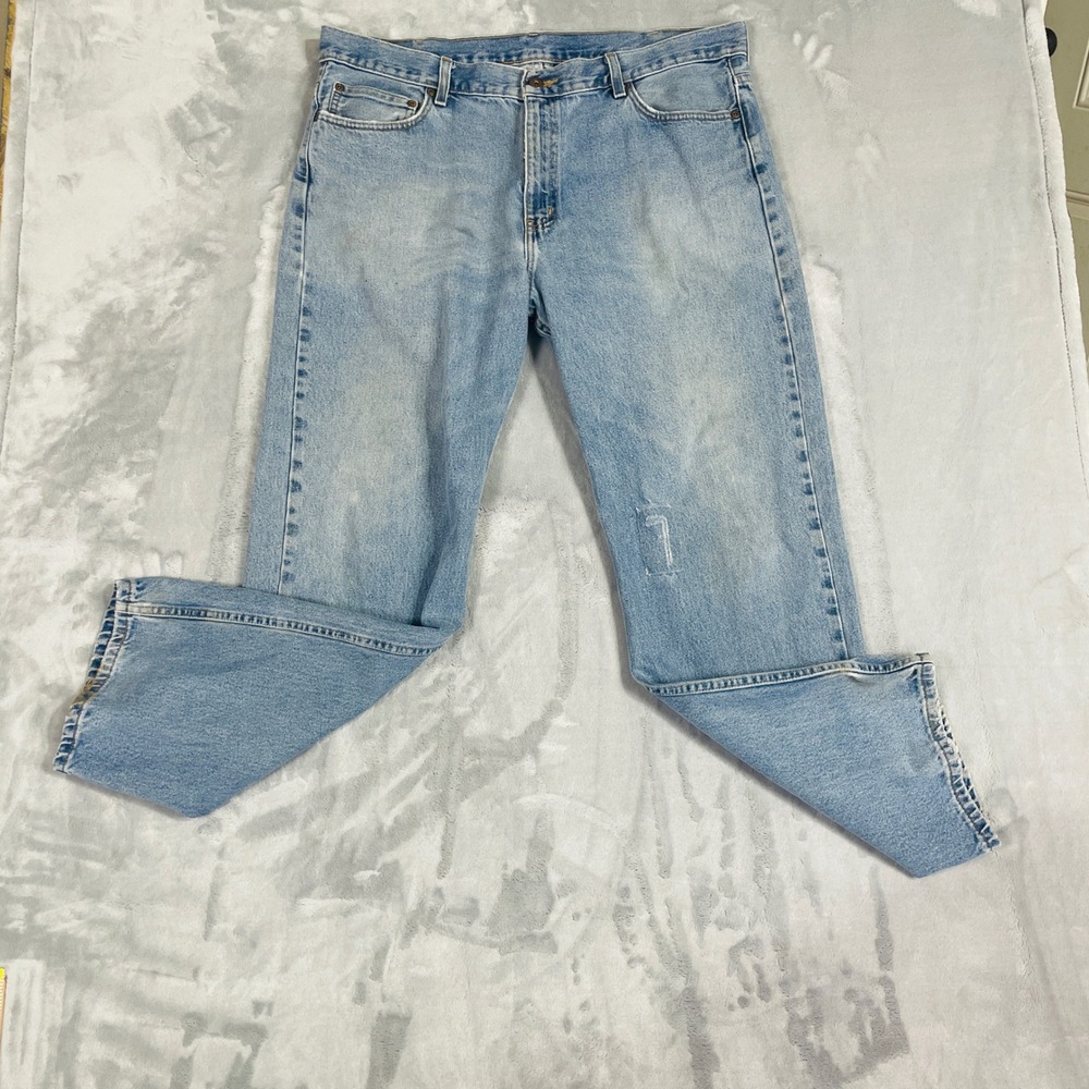 Faded Glory Jeans Mens 38x32 Light Wash Straight Leg 100% Cotton Denim